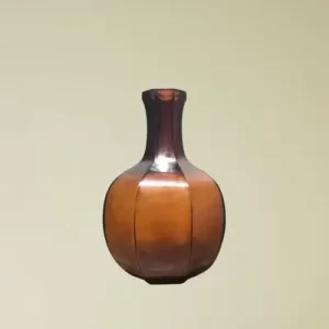 Glass Eight sided Large Flower Utensils (Amber)