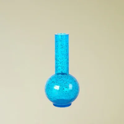 Glass Straight Mouth Sky Ball (Blue Gold Sprinkle)